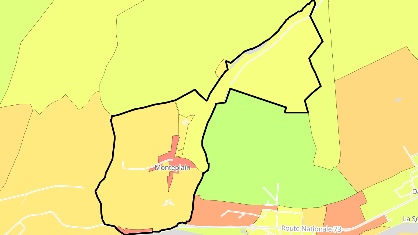Carte des prix de l'immobilier Monteplain