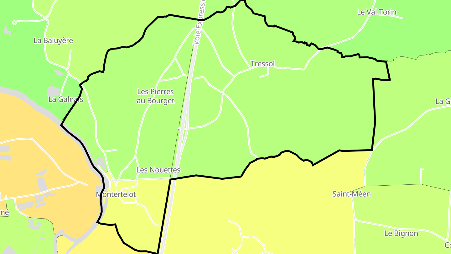 Carte des prix de l'immobilier Montertelot