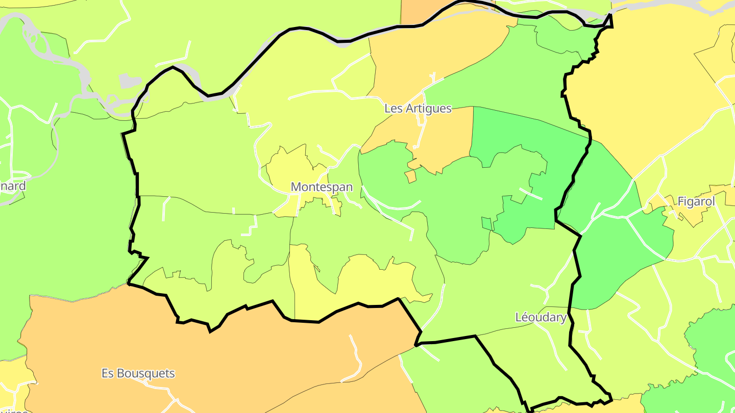 Carte des prix de l'immobilier Montespan