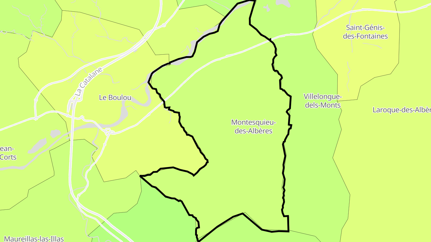 Carte des prix de l'immobilier Montesquieu-des-Albères