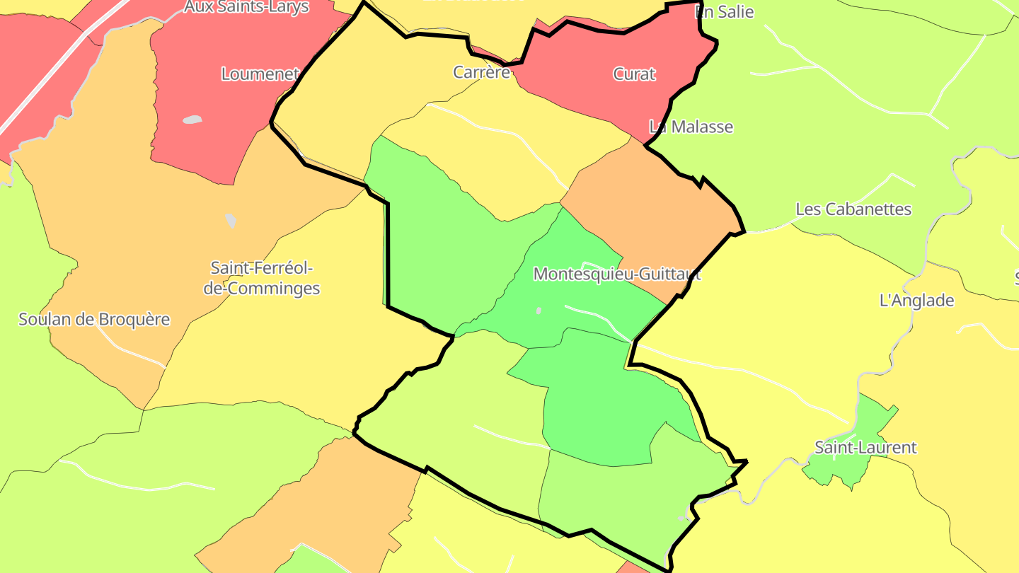 Carte des prix de l'immobilier Montesquieu-Guittaut