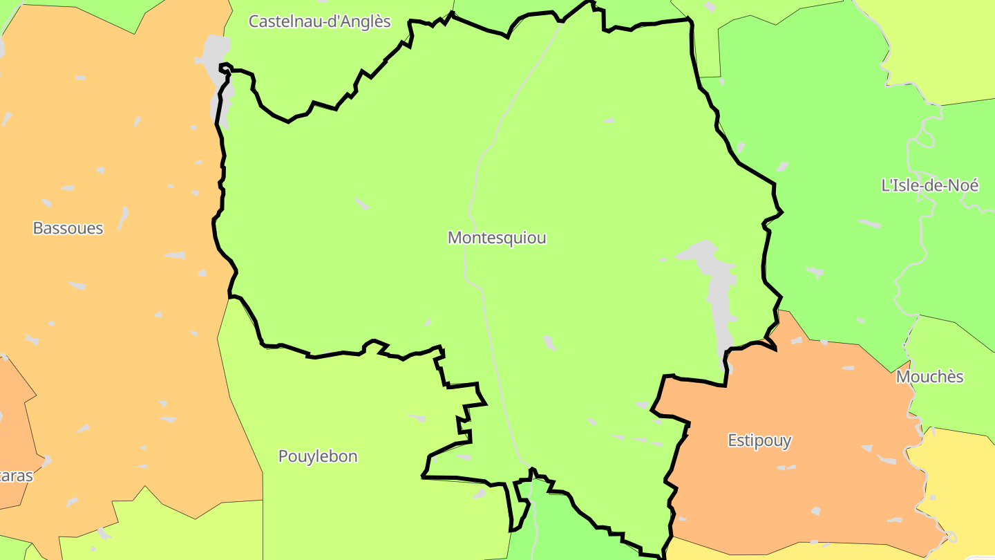 Carte des prix de l'immobilier Montesquiou