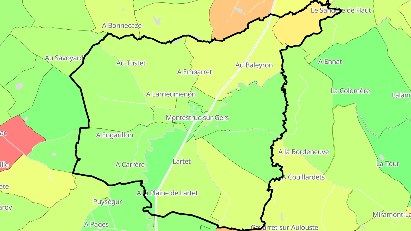 Carte des prix de l'immobilier Montestruc-sur-Gers