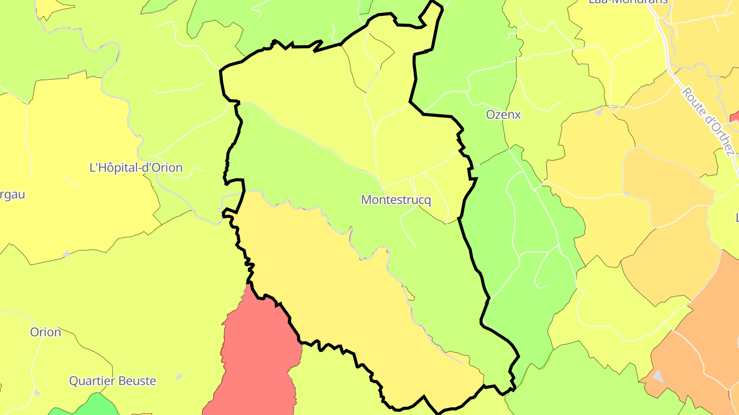 Carte des prix de l'immobilier Montestrucq
