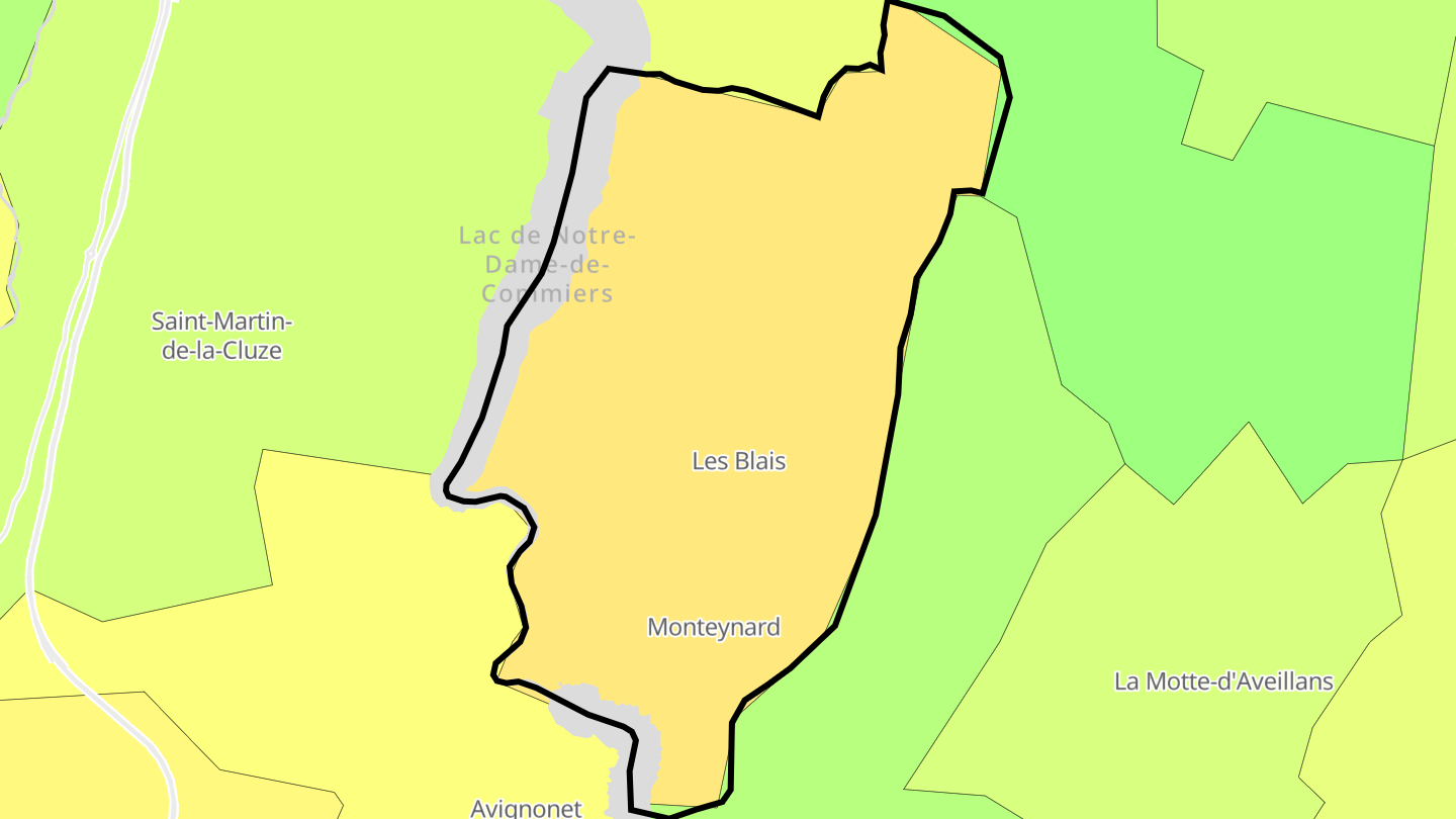 Carte des prix de l'immobilier Monteynard