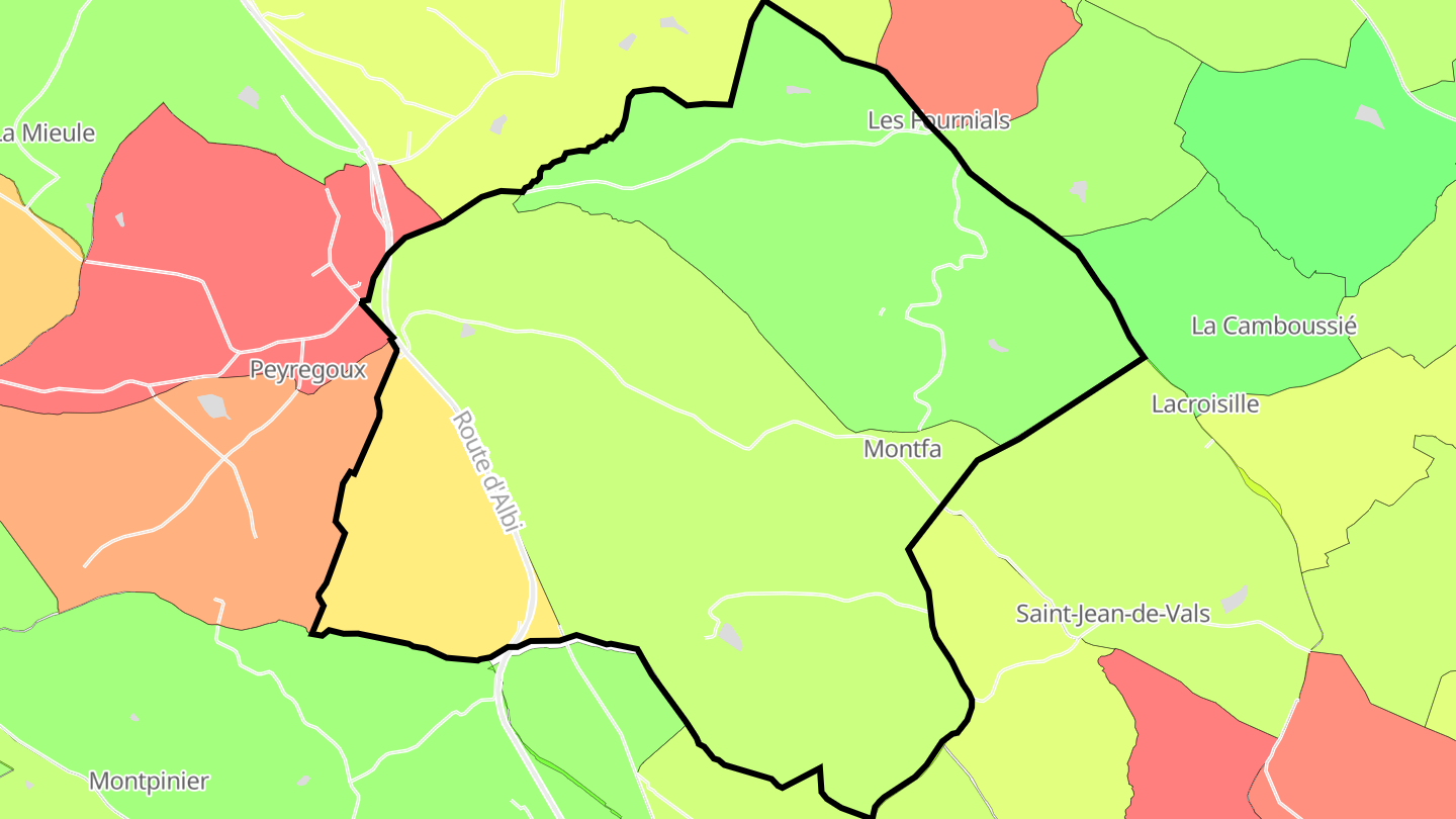 Carte des prix de l'immobilier Montfa