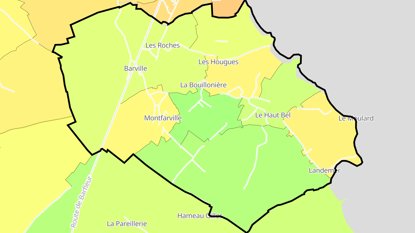 Carte des prix de l'immobilier Montfarville