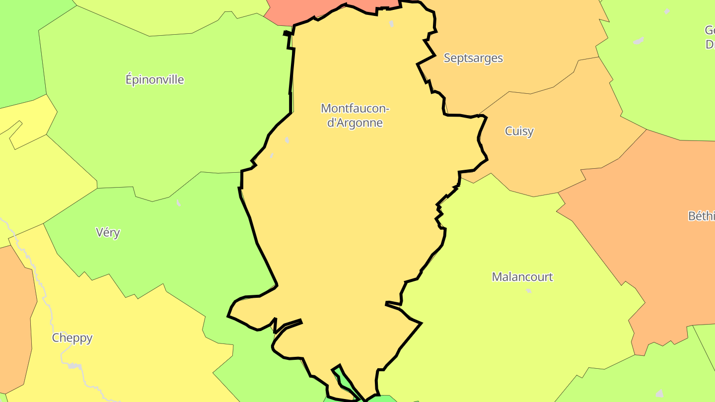Carte des prix de l'immobilier Montfaucon-d'Argonne