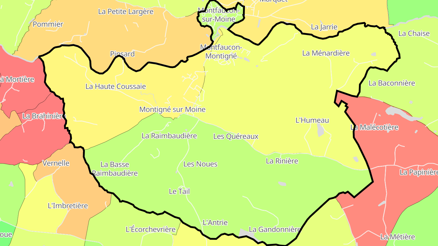 Carte des prix de l'immobilier Montfaucon-Montigné