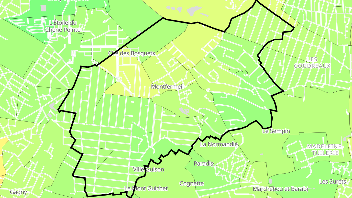 Carte des prix de l'immobilier Montfermeil