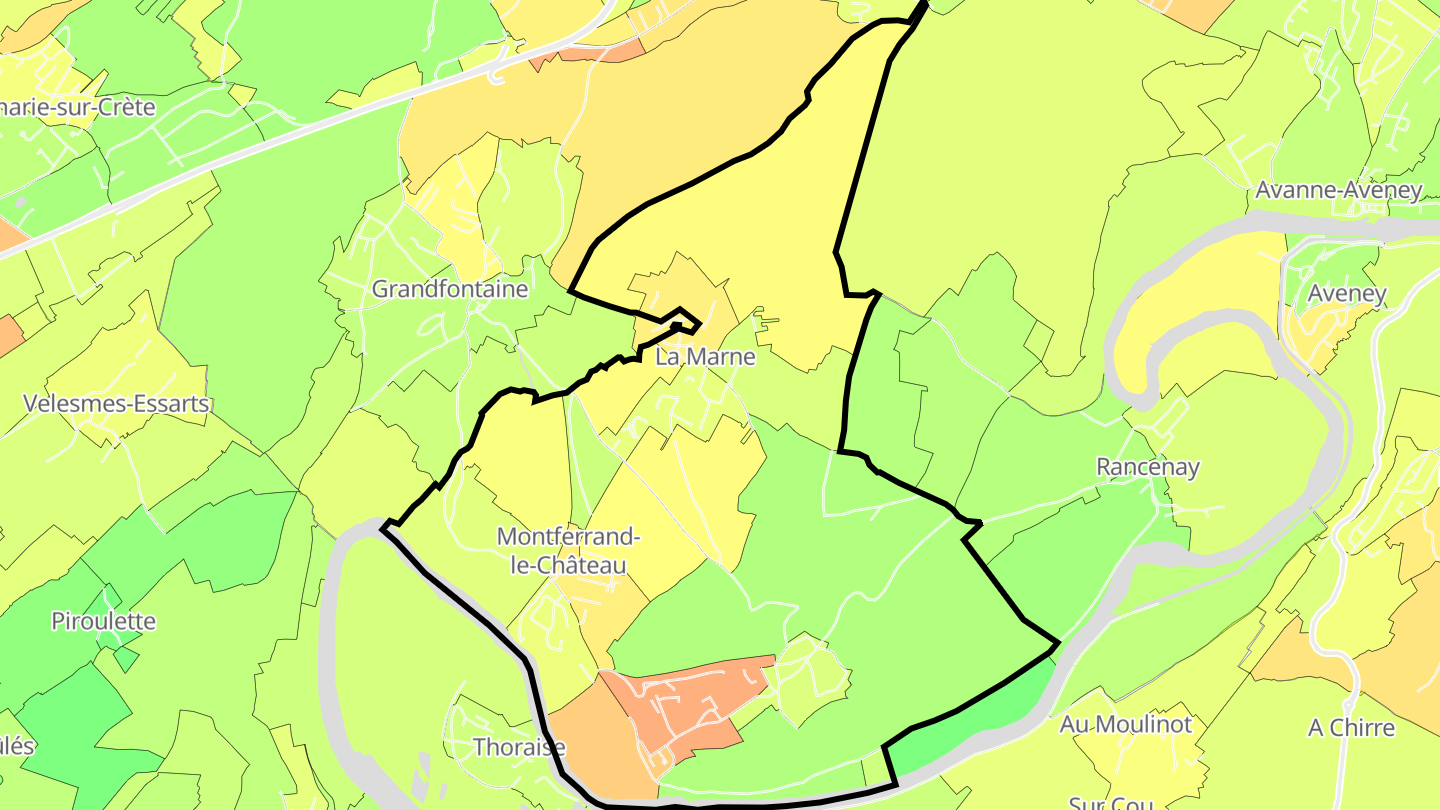 Carte des prix de l'immobilier Montferrand-le-Château
