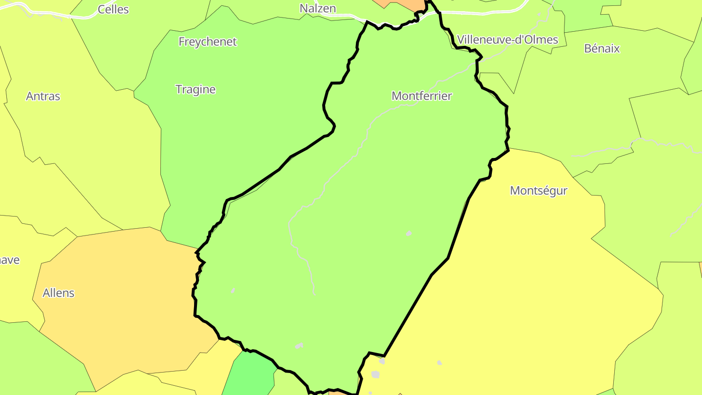 Carte des prix de l'immobilier Montferrier