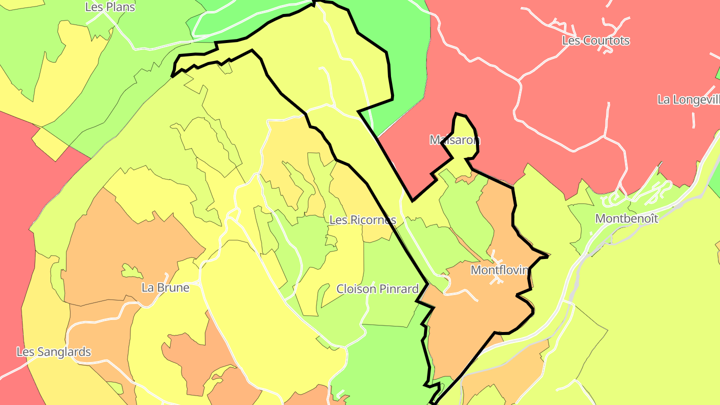 Carte des prix de l'immobilier Montflovin