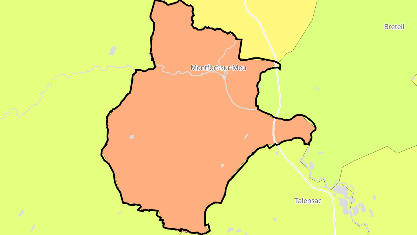 Carte des prix de l'immobilier Montfort-sur-Meu
