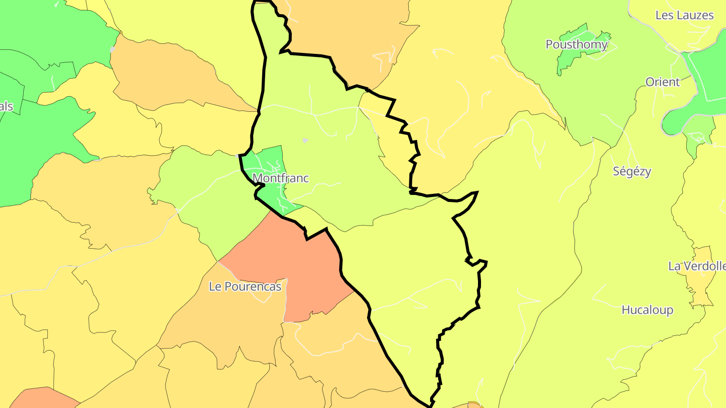 Carte des prix de l'immobilier Montfranc