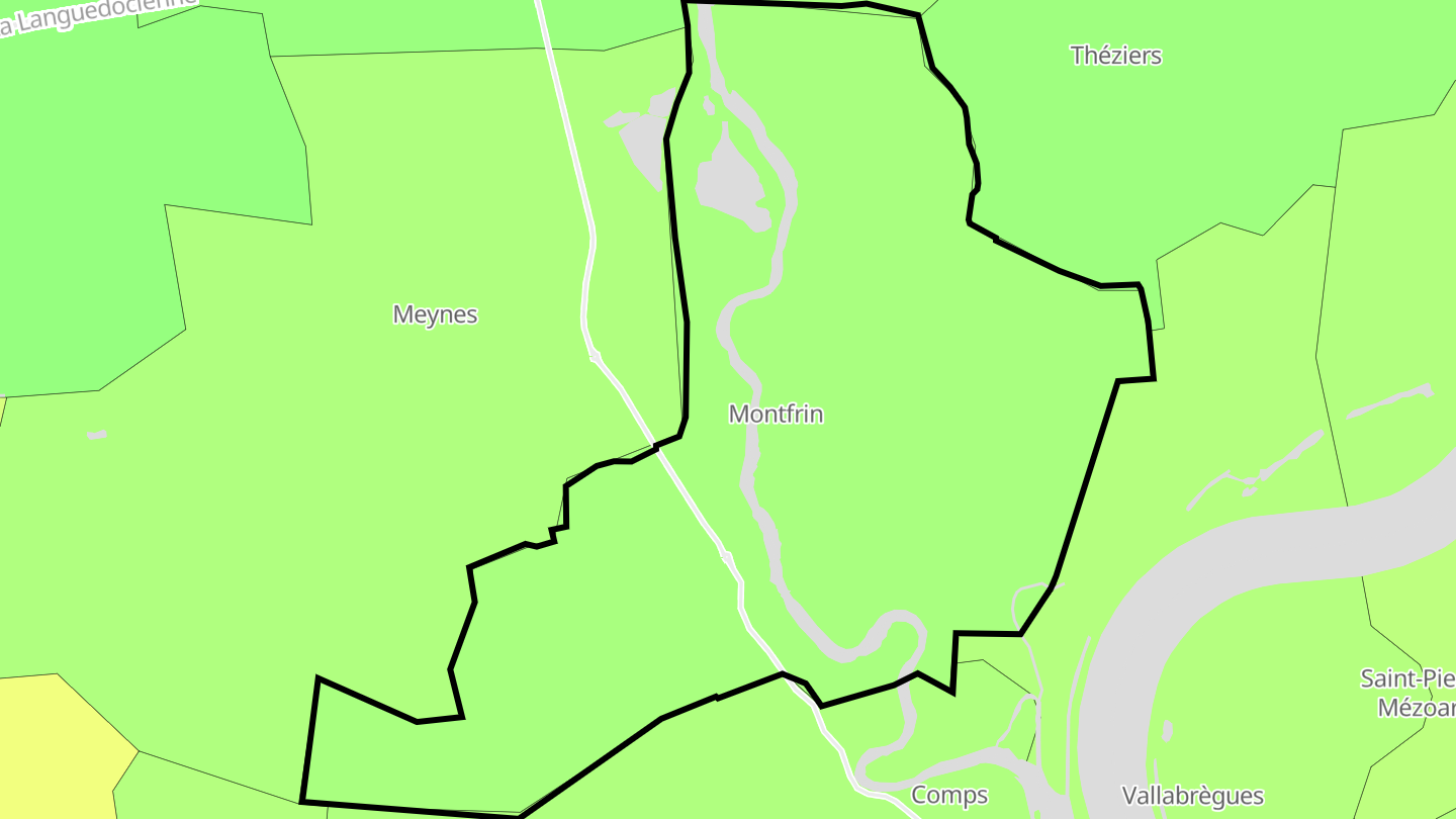 Carte des prix de l'immobilier Montfrin