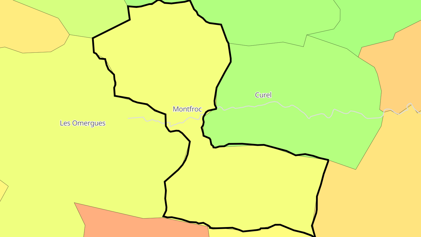 Carte des prix de l'immobilier Montfroc