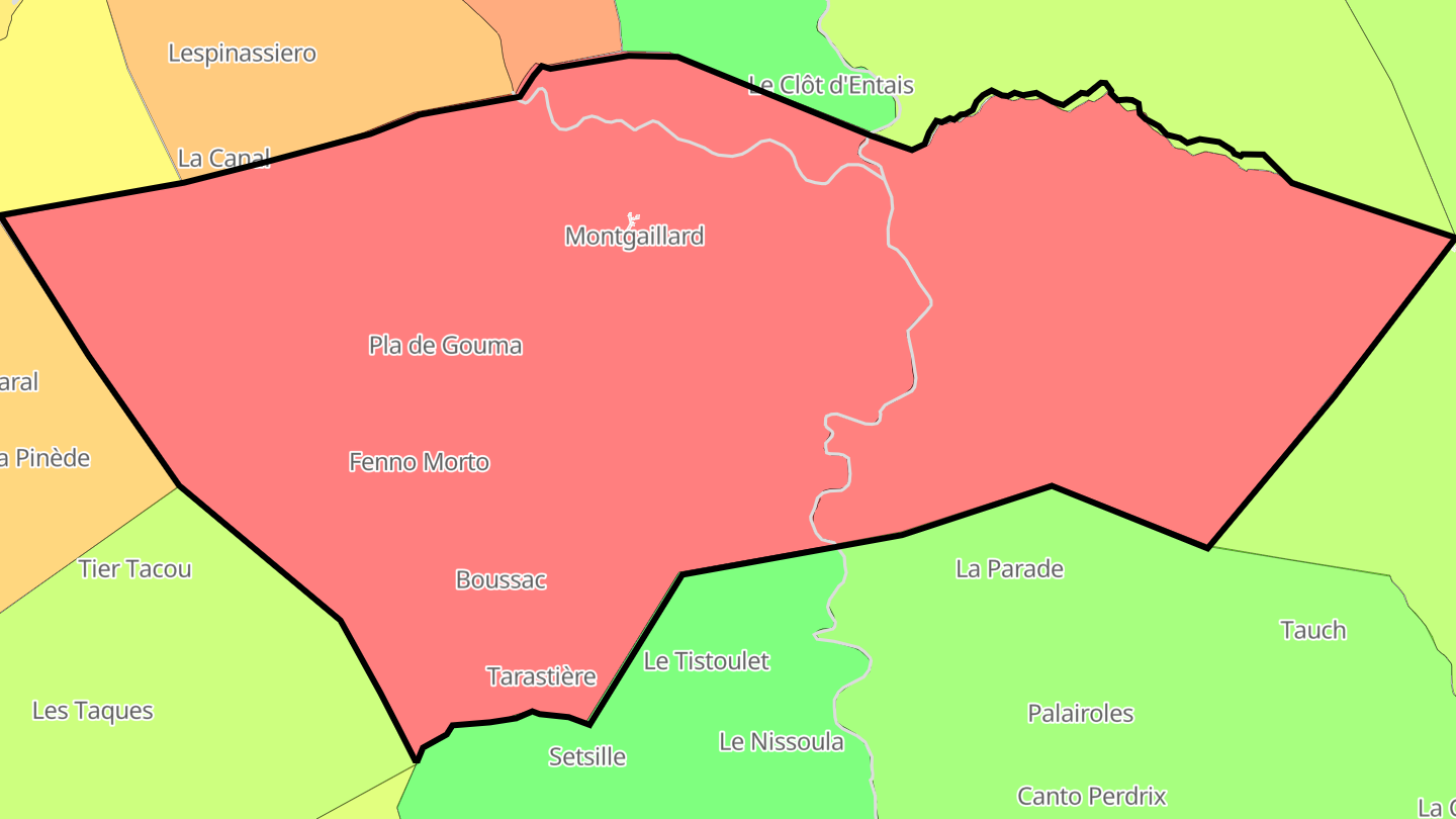 Carte des prix de l'immobilier Montgaillard
