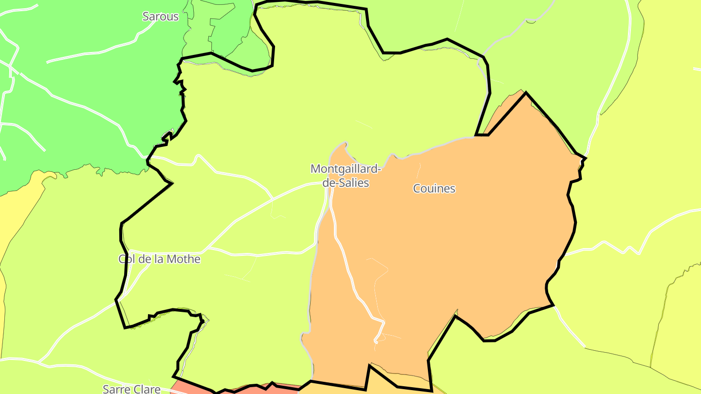 Carte des prix de l'immobilier Montgaillard-de-Salies