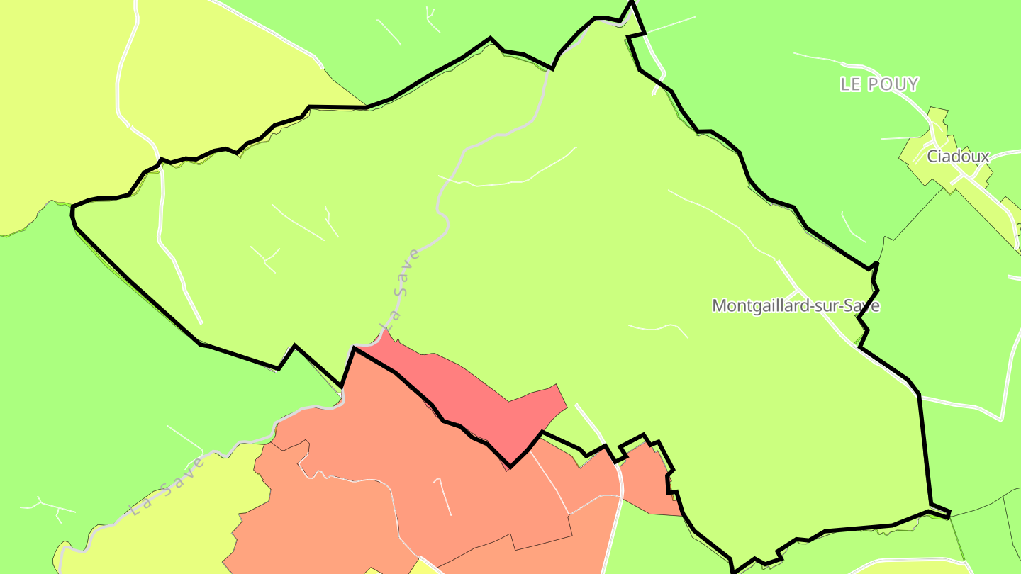 Carte des prix de l'immobilier Montgaillard-sur-Save