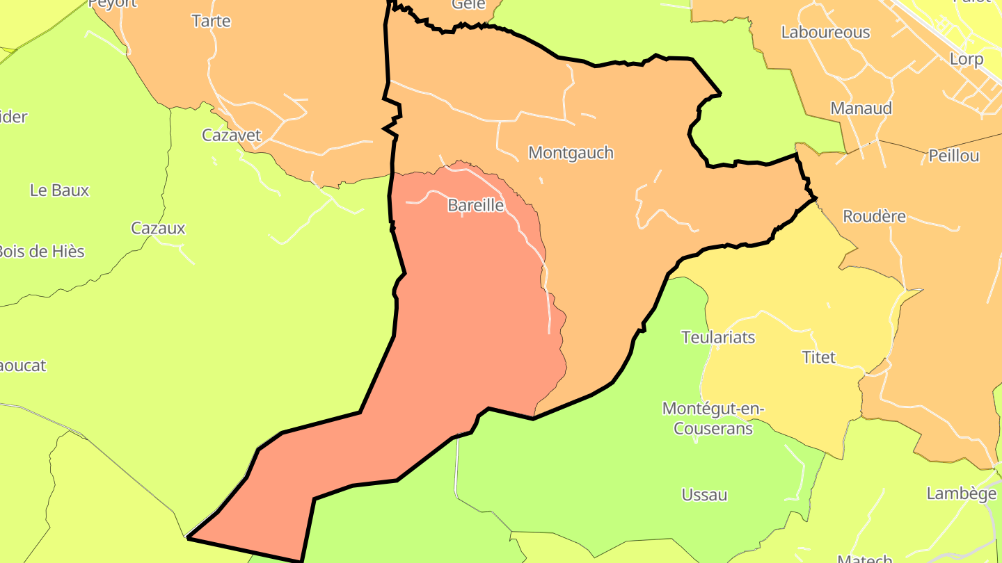 Carte des prix de l'immobilier Montgauch