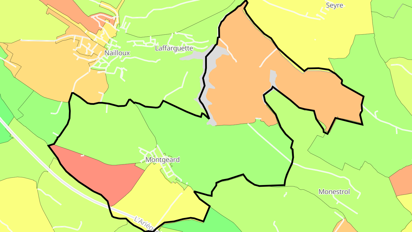 Carte des prix de l'immobilier Montgeard