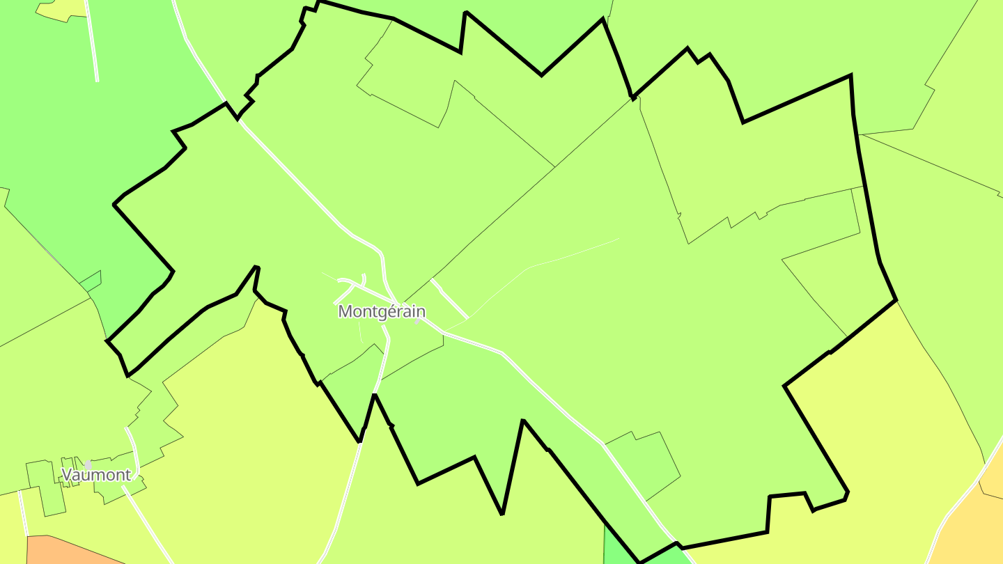 Carte des prix de l'immobilier Montgérain
