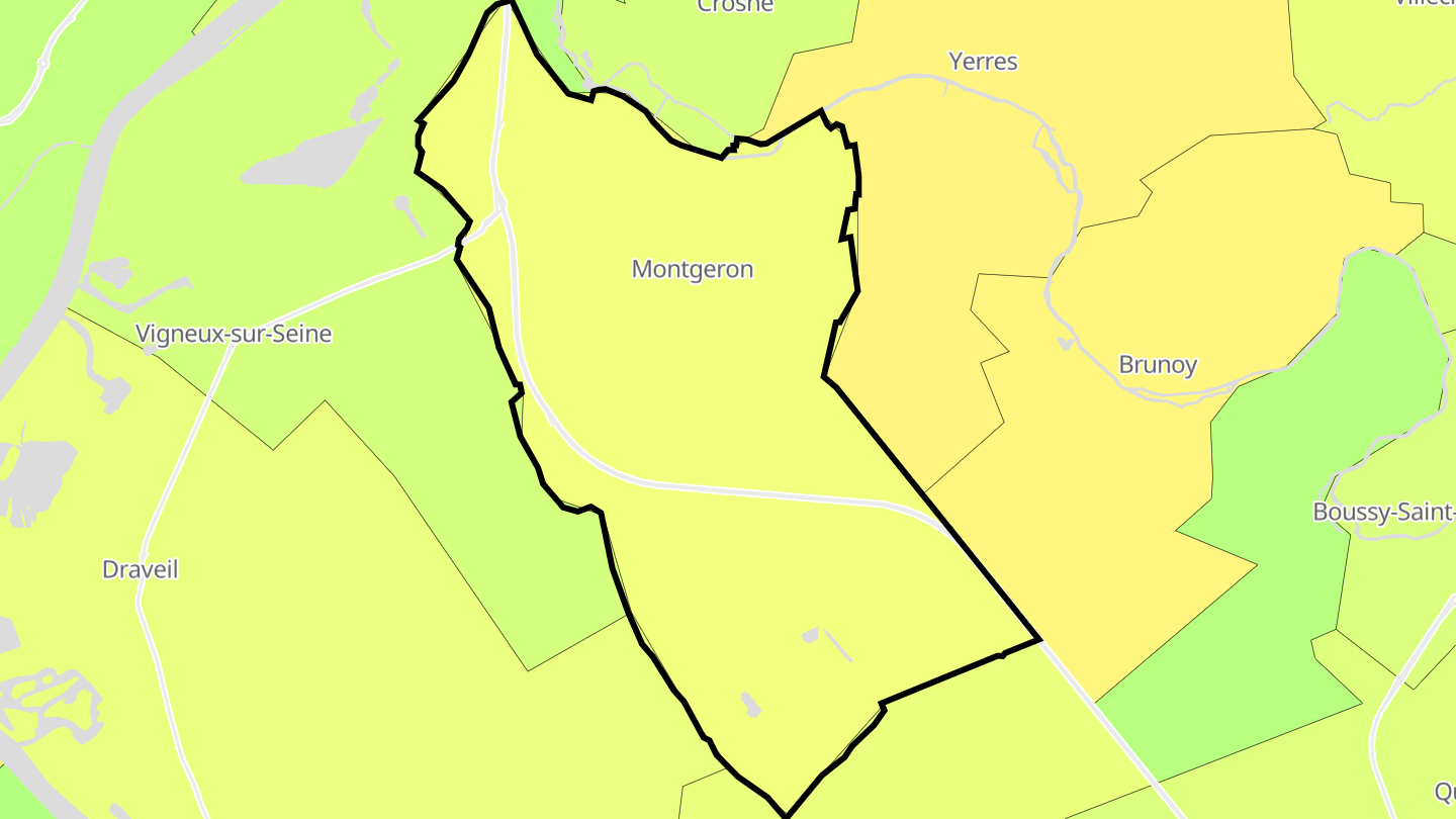 Carte des prix de l'immobilier Montgeron