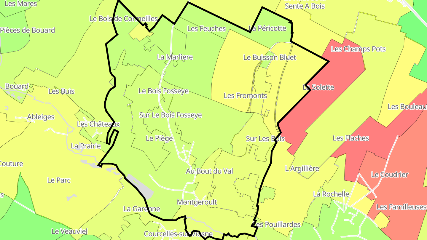 Carte des prix de l'immobilier Montgeroult