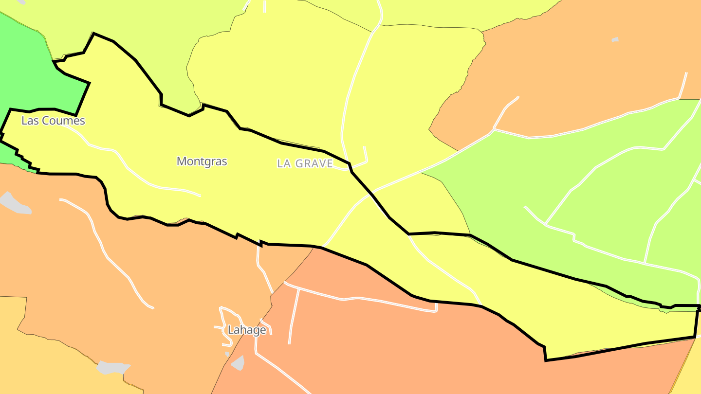 Carte des prix de l'immobilier Montgras