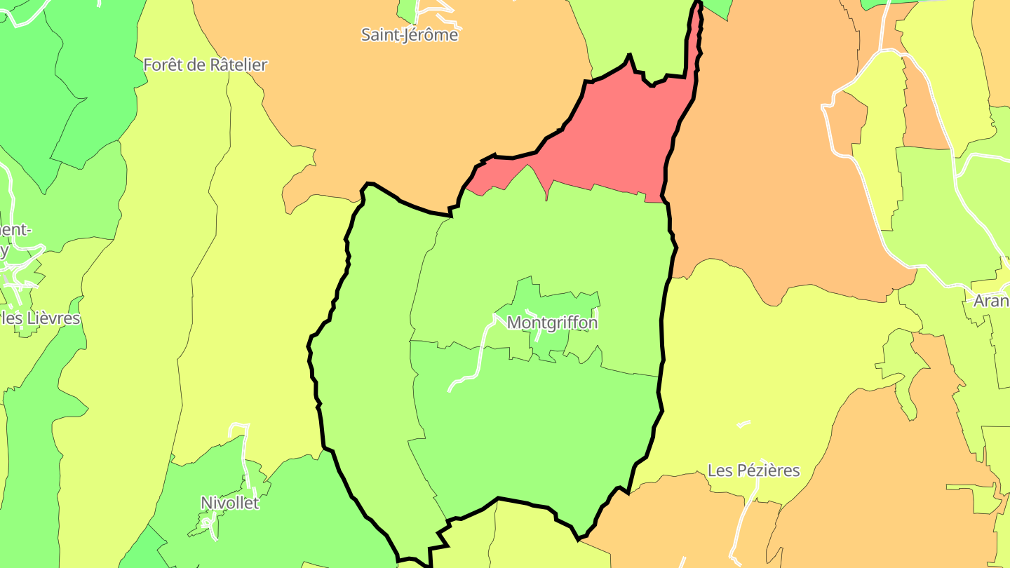 Carte des prix de l'immobilier Montgriffon