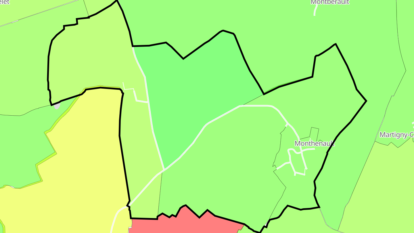 Carte des prix de l'immobilier Monthenault