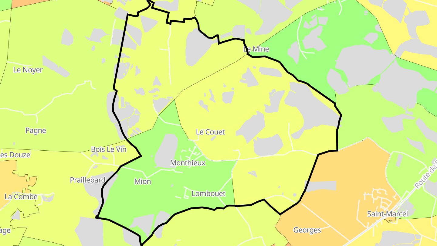 Carte des prix de l'immobilier Monthieux