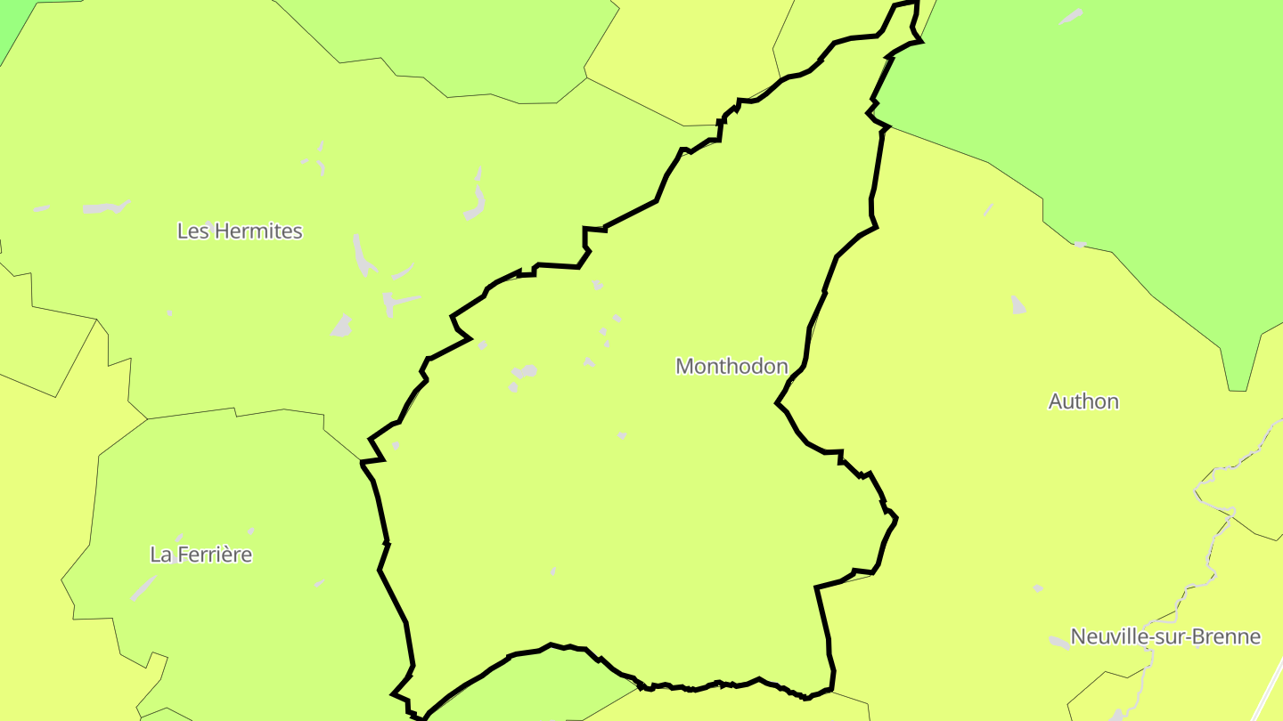 Carte des prix de l'immobilier Monthodon