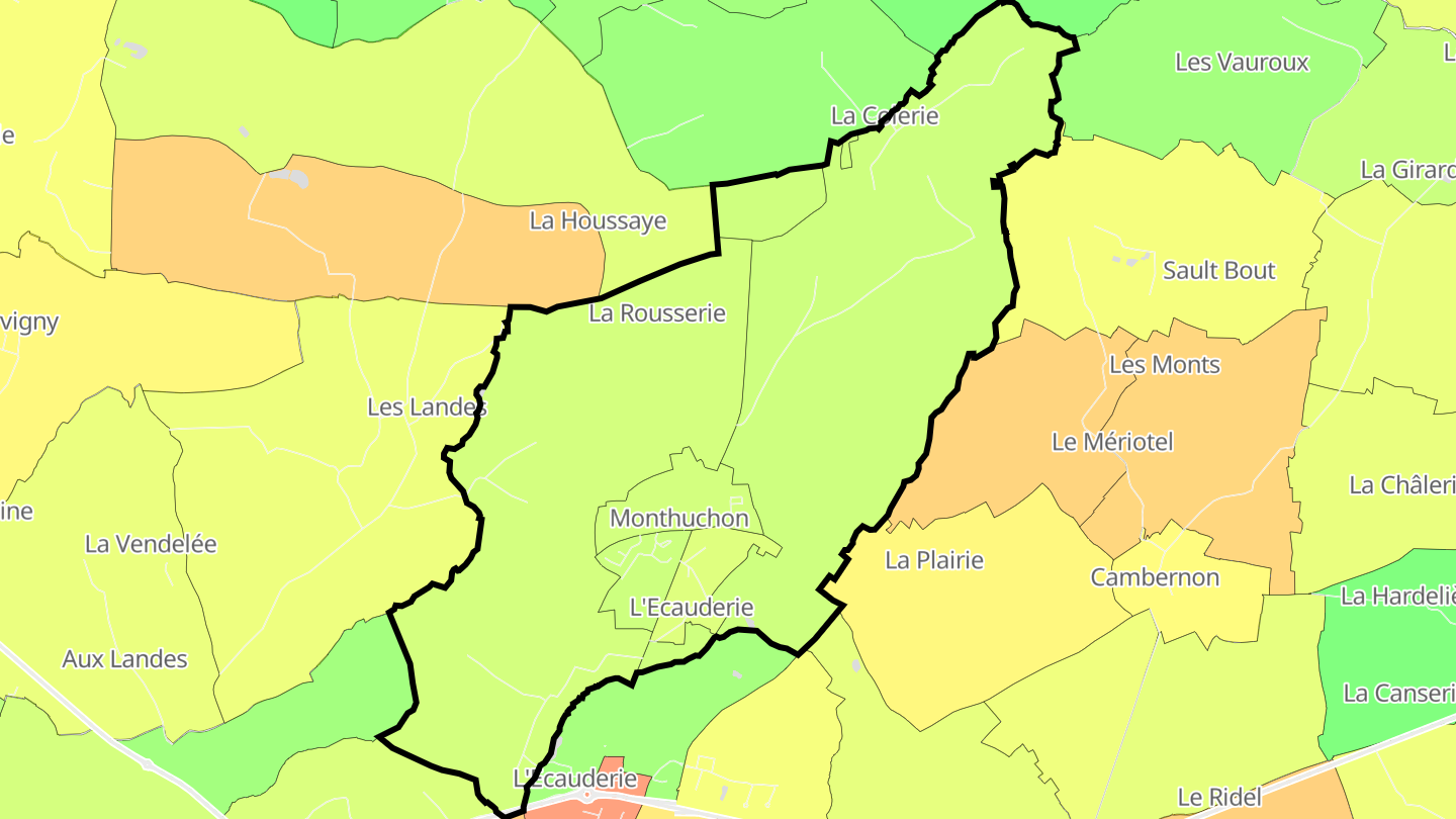 Carte des prix de l'immobilier Monthuchon
