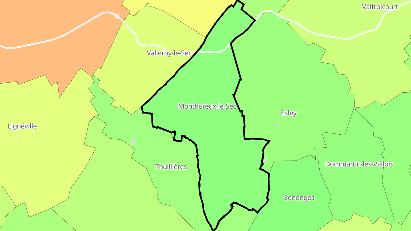 Carte des prix de l'immobilier Monthureux-le-Sec
