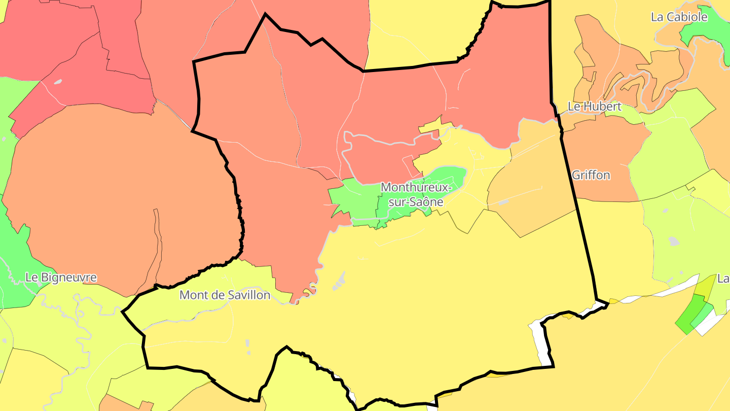 Carte des prix de l'immobilier Monthureux-sur-Saône