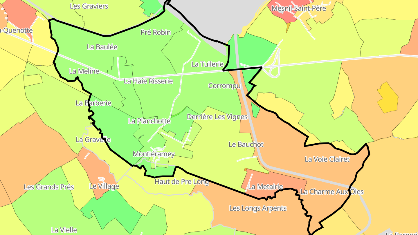 Carte des prix de l'immobilier Montiéramey