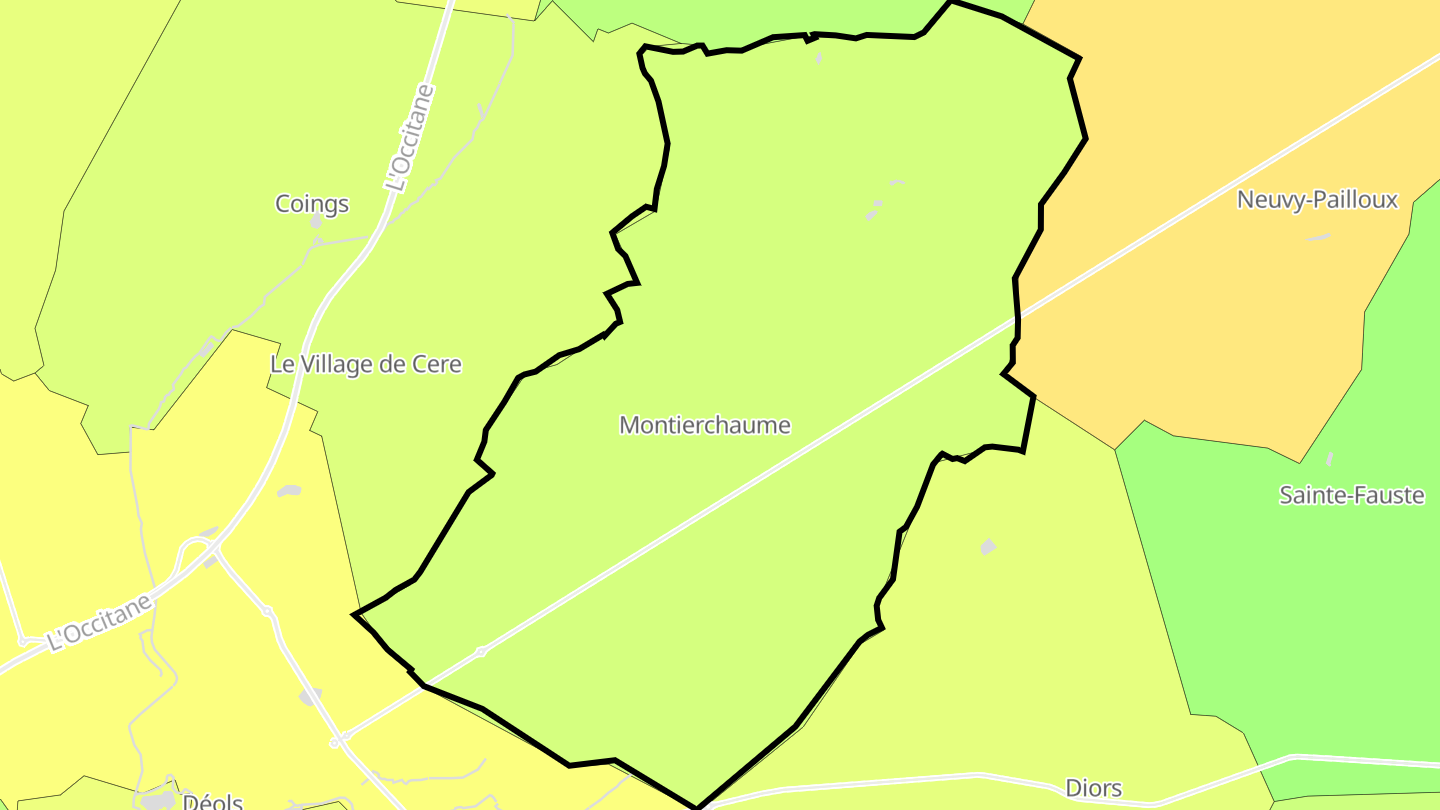 Carte des prix de l'immobilier Montierchaume