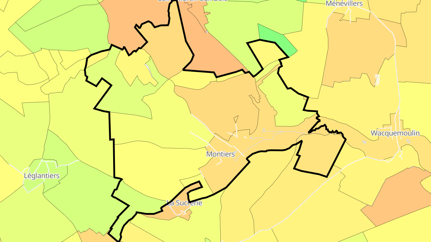 Carte des prix de l'immobilier Montiers