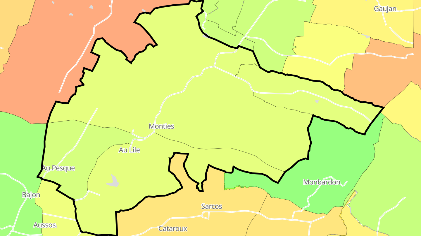 Carte des prix de l'immobilier Monties