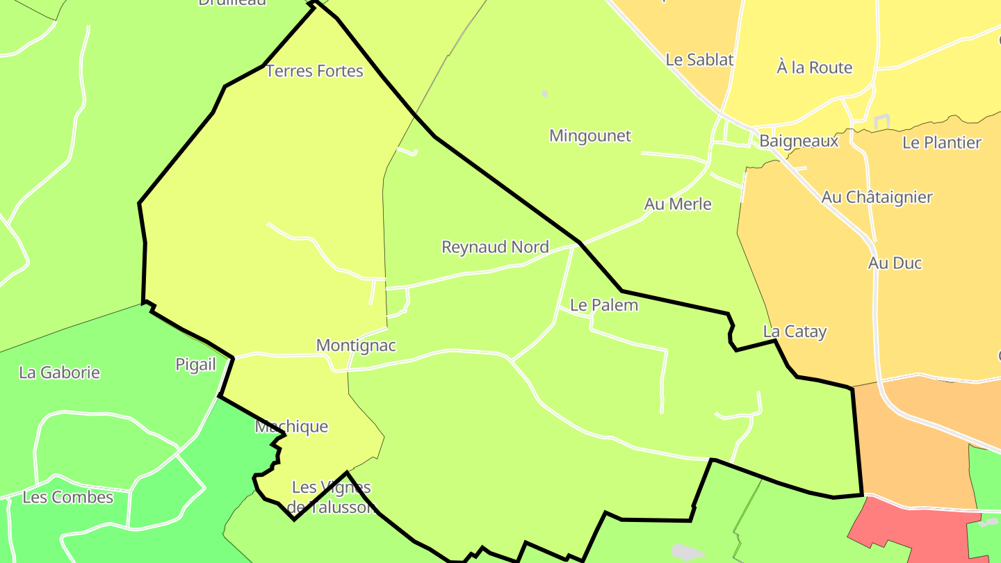 Carte des prix de l'immobilier Montignac