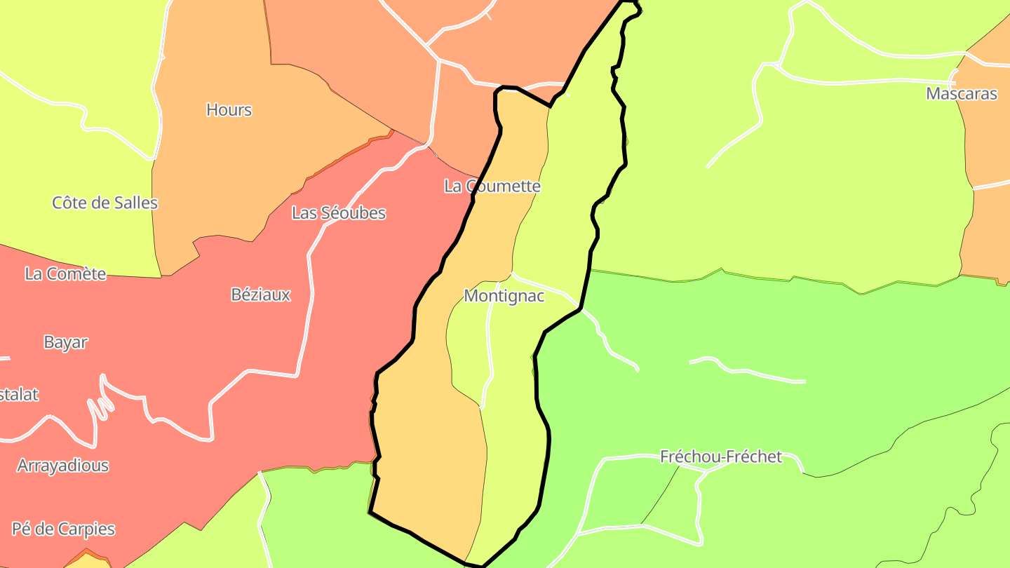Carte des prix de l'immobilier Montignac