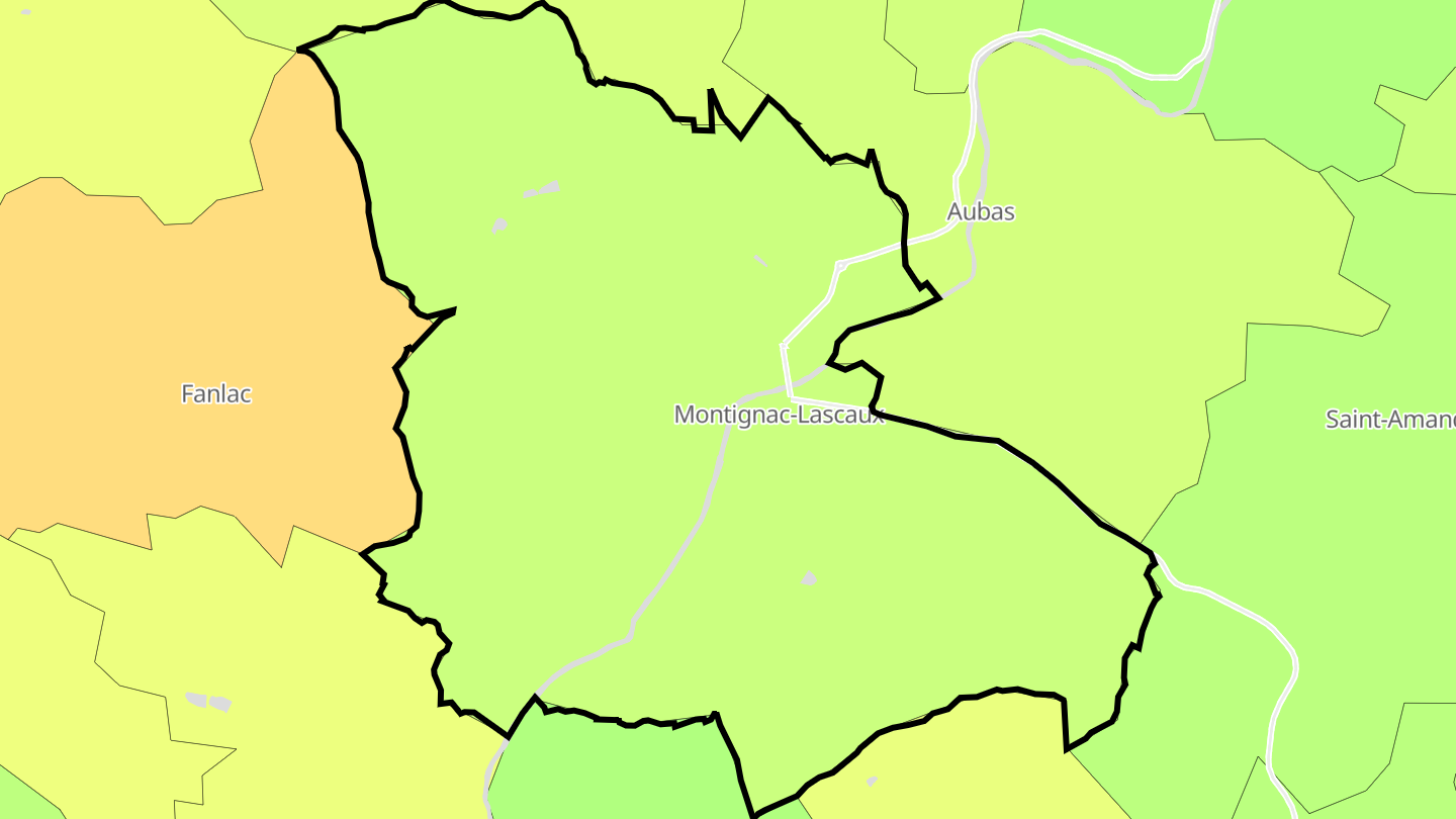 Carte des prix de l'immobilier Montignac-Lascaux
