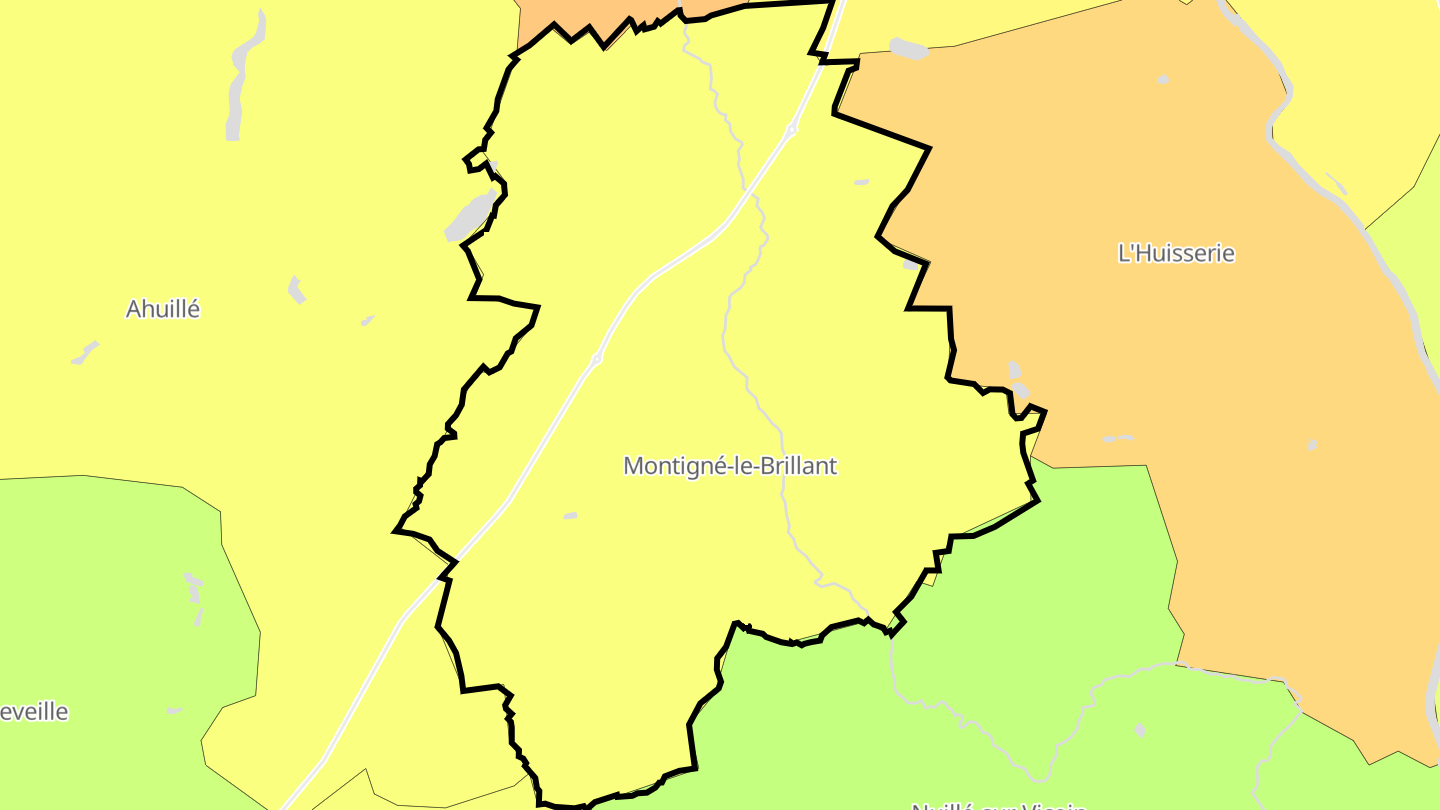 Carte des prix de l'immobilier Montigné-le-Brillant