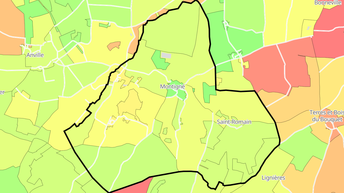 Carte des prix de l'immobilier Montigné