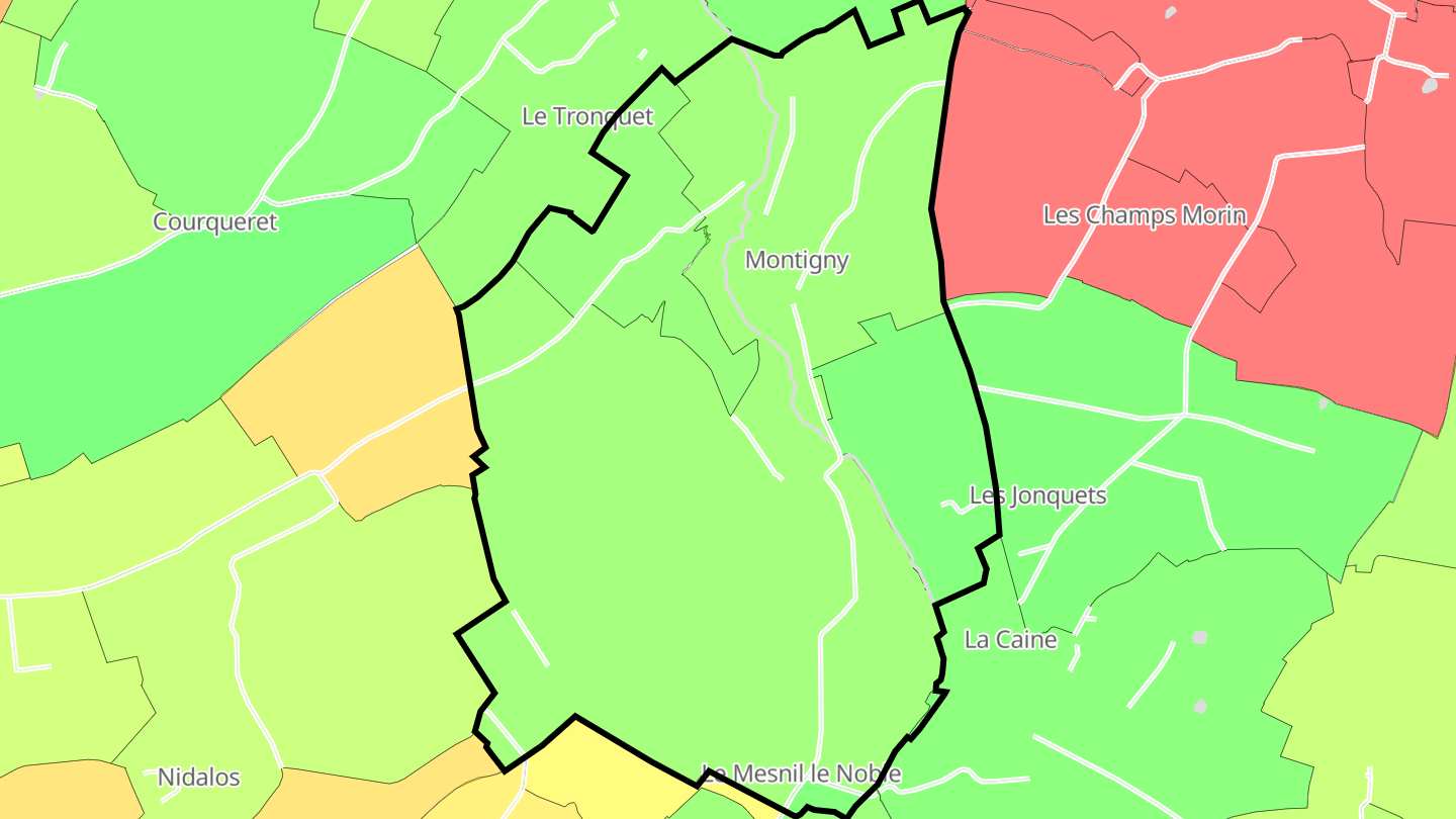 Carte des prix de l'immobilier Montigny