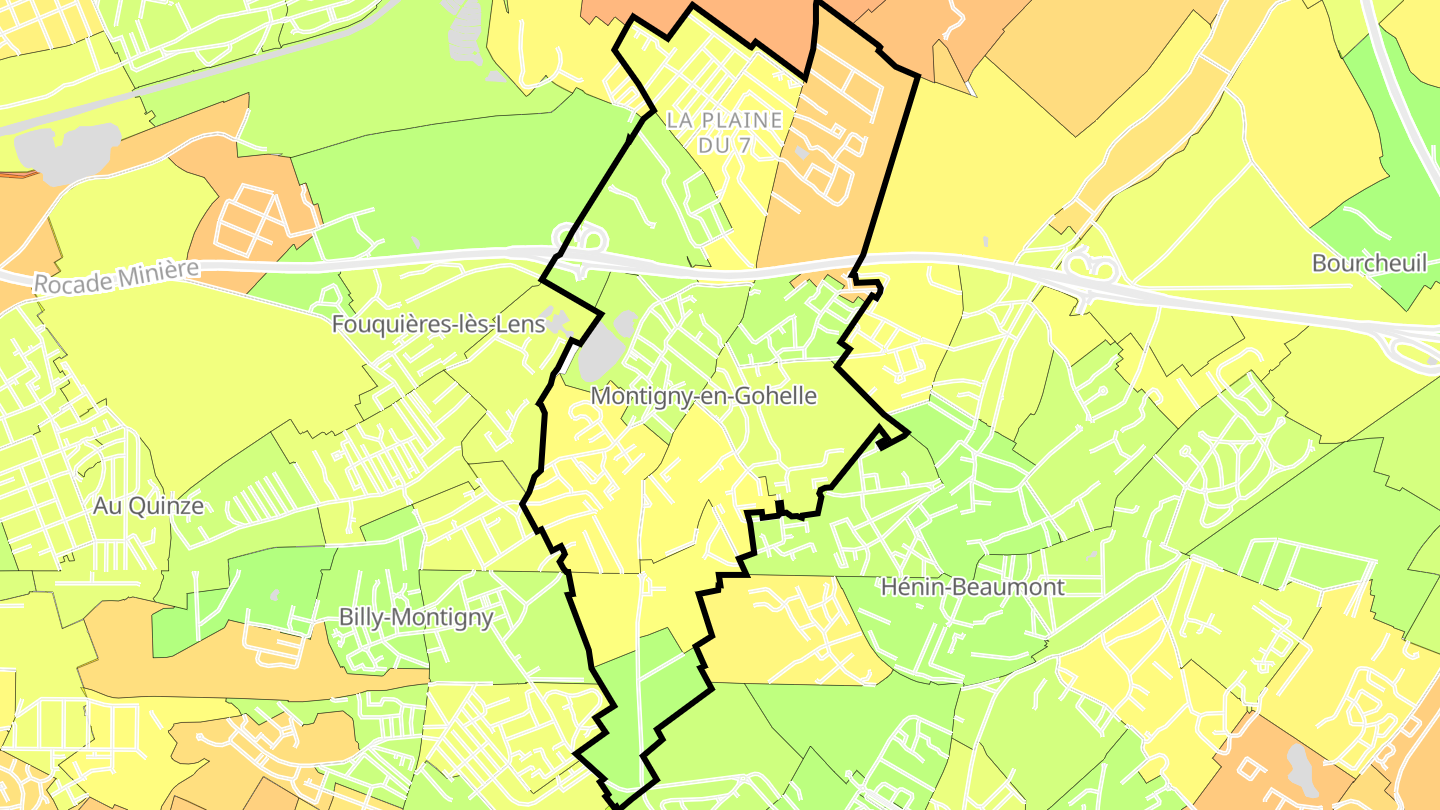 Carte des prix de l'immobilier Montigny-en-Gohelle
