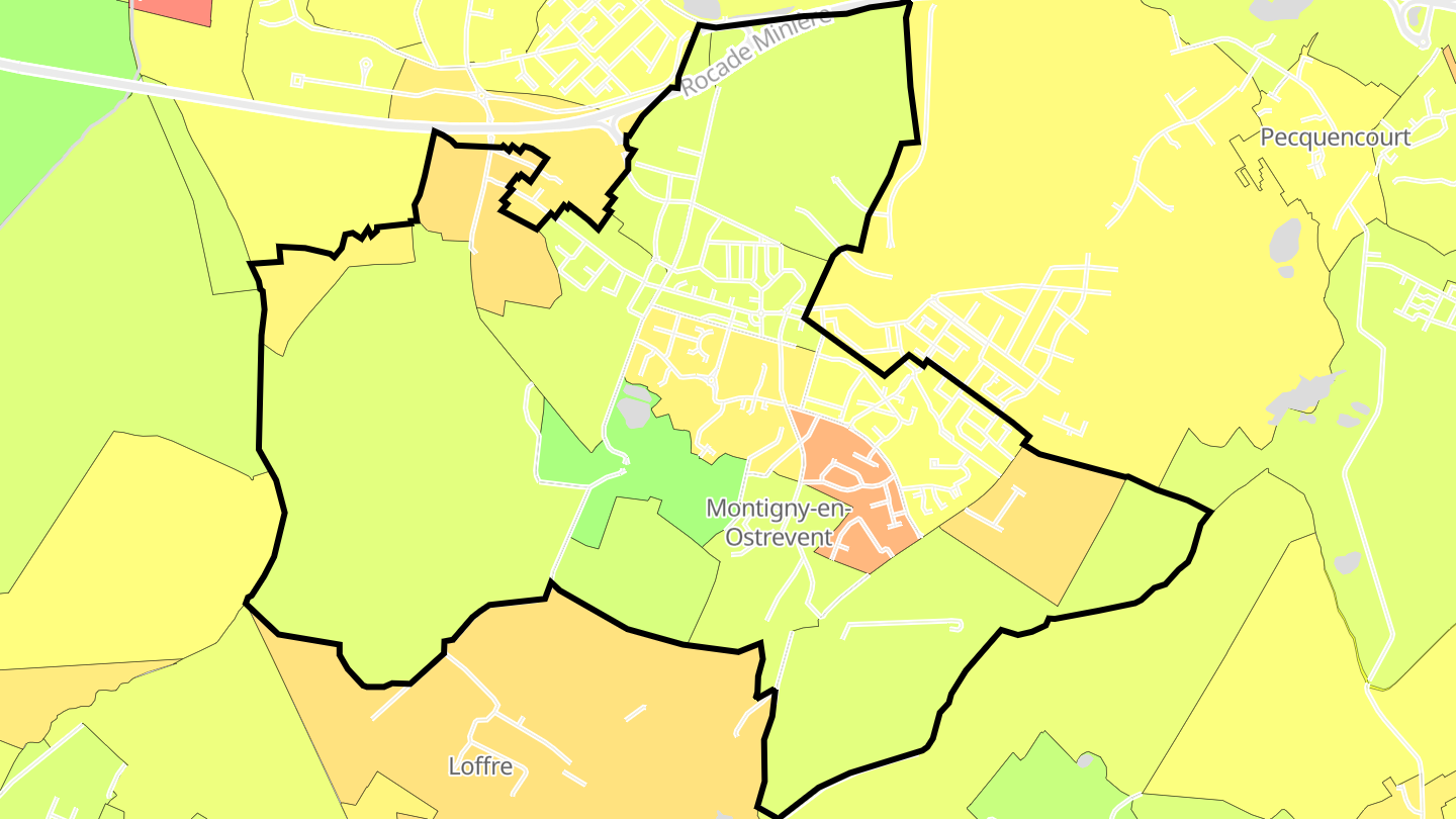 Carte des prix de l'immobilier Montigny-en-Ostrevent