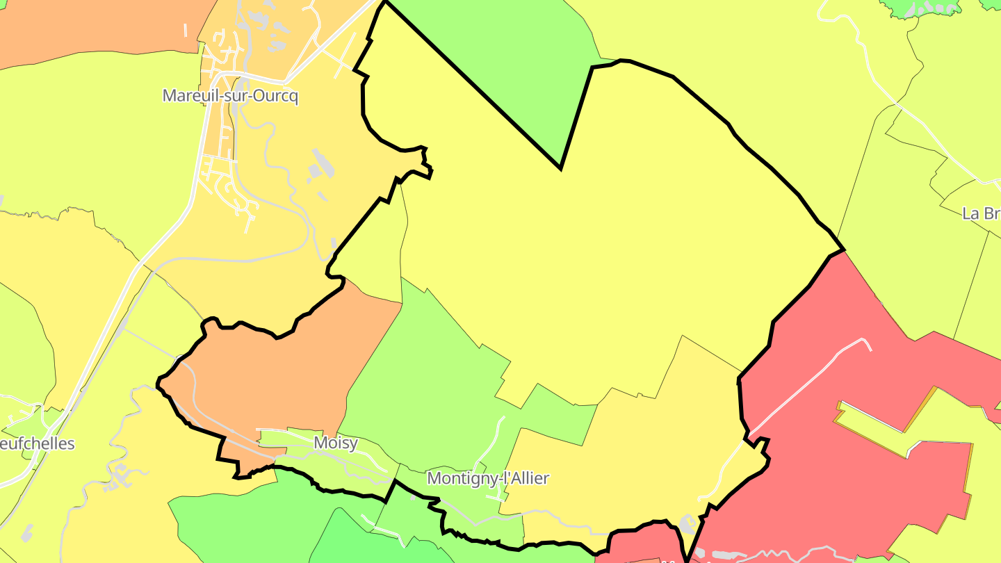 Carte des prix de l'immobilier Montigny-l'Allier